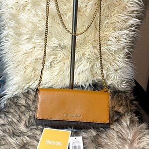 Michael kors jet set travel carry all card case leather